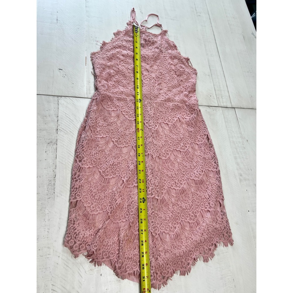 Free People Intimately Adella Mini Dress Pink Crochet Lace Halter Boho Small - Picture 4 of 6